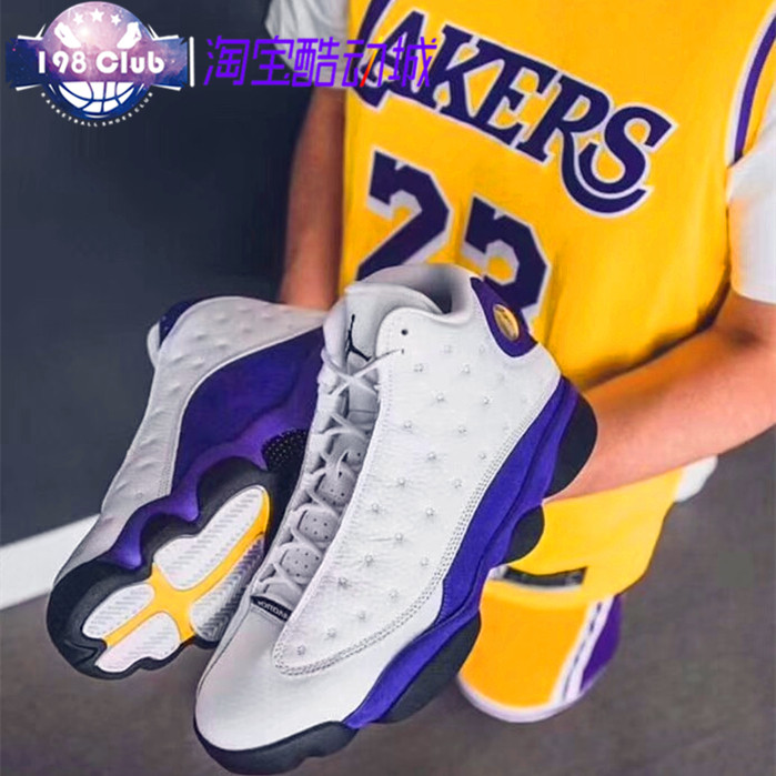 airjordanaj13紫金湖人白紫lakers篮球球鞋414571105篮球鞋