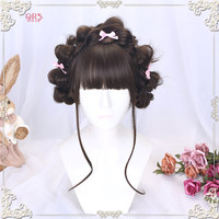 lolita假发长卷发逼真发套网红jk少女洛丽塔双马尾编发日常lo假毛