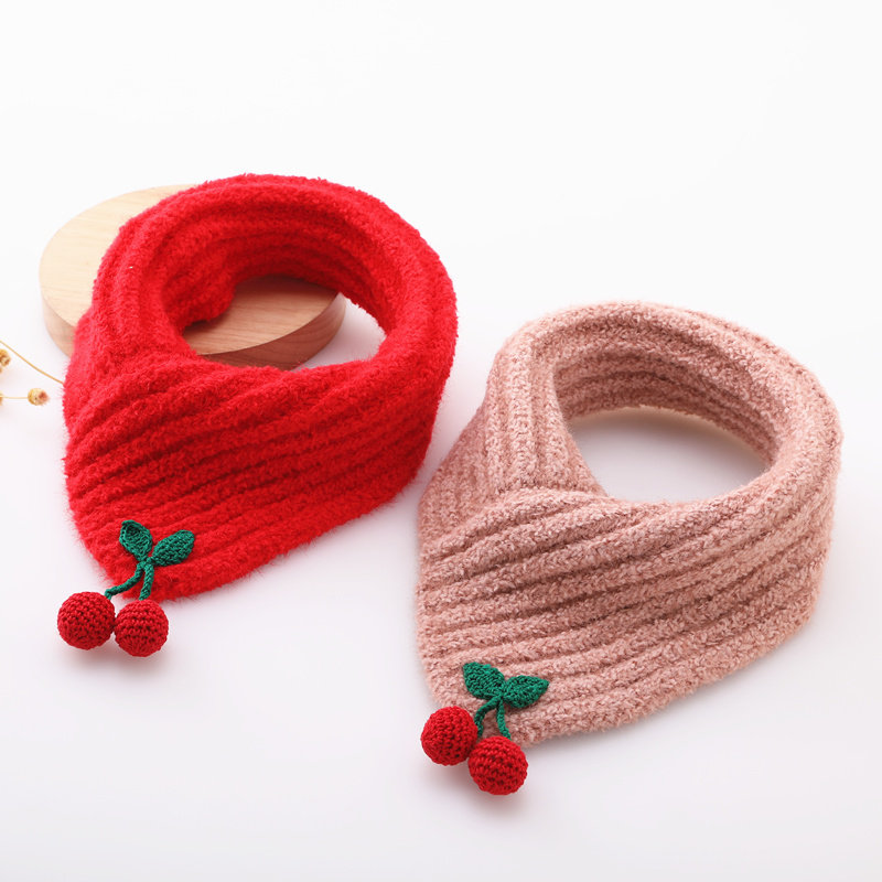 婴儿围巾冬季保暖婴幼儿三角巾3个月2岁针织毛线围巾