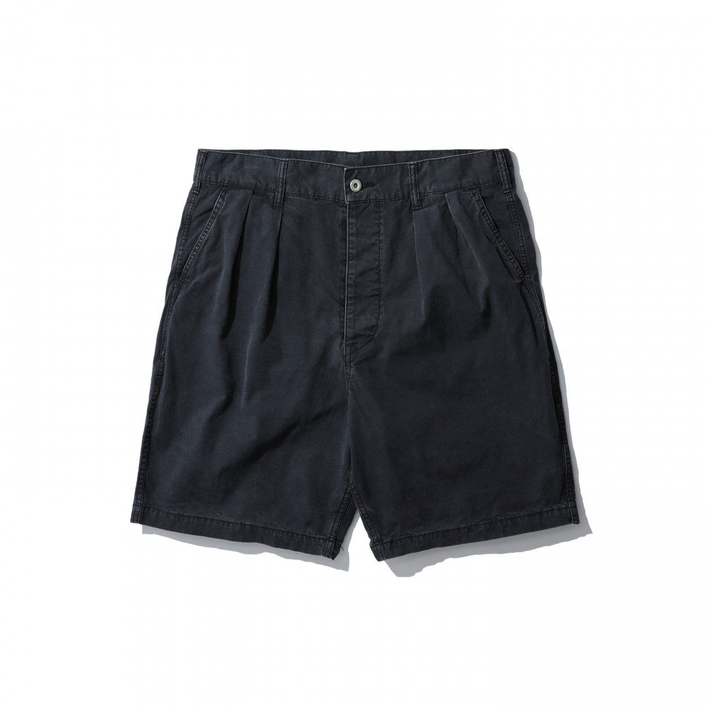 夏日新款日潮宽松双褶皱休闲短裤 炒沙洗水纯棉chino 日系风dcdt