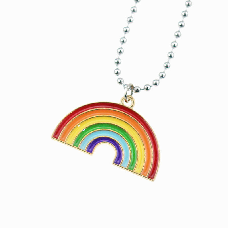 饰品comingout六色彩虹项链潮流嘻哈彩色吊坠项坠