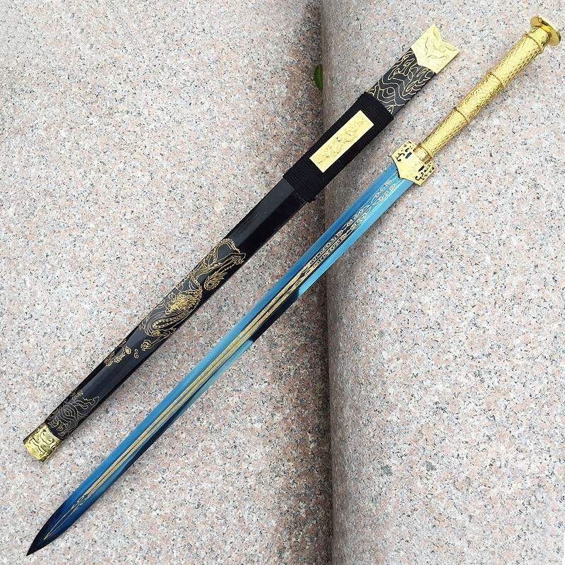 长剑龙泉紫清汉剑硬剑秦剑镇装饰金属一体收藏刀剑
