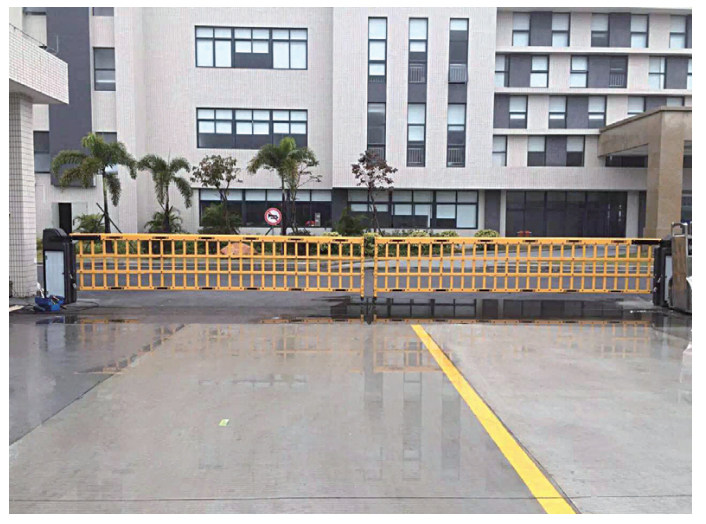 百胜智能空降闸双层栅栏道闸机小区门口起落杆停车场道闸系统车辆