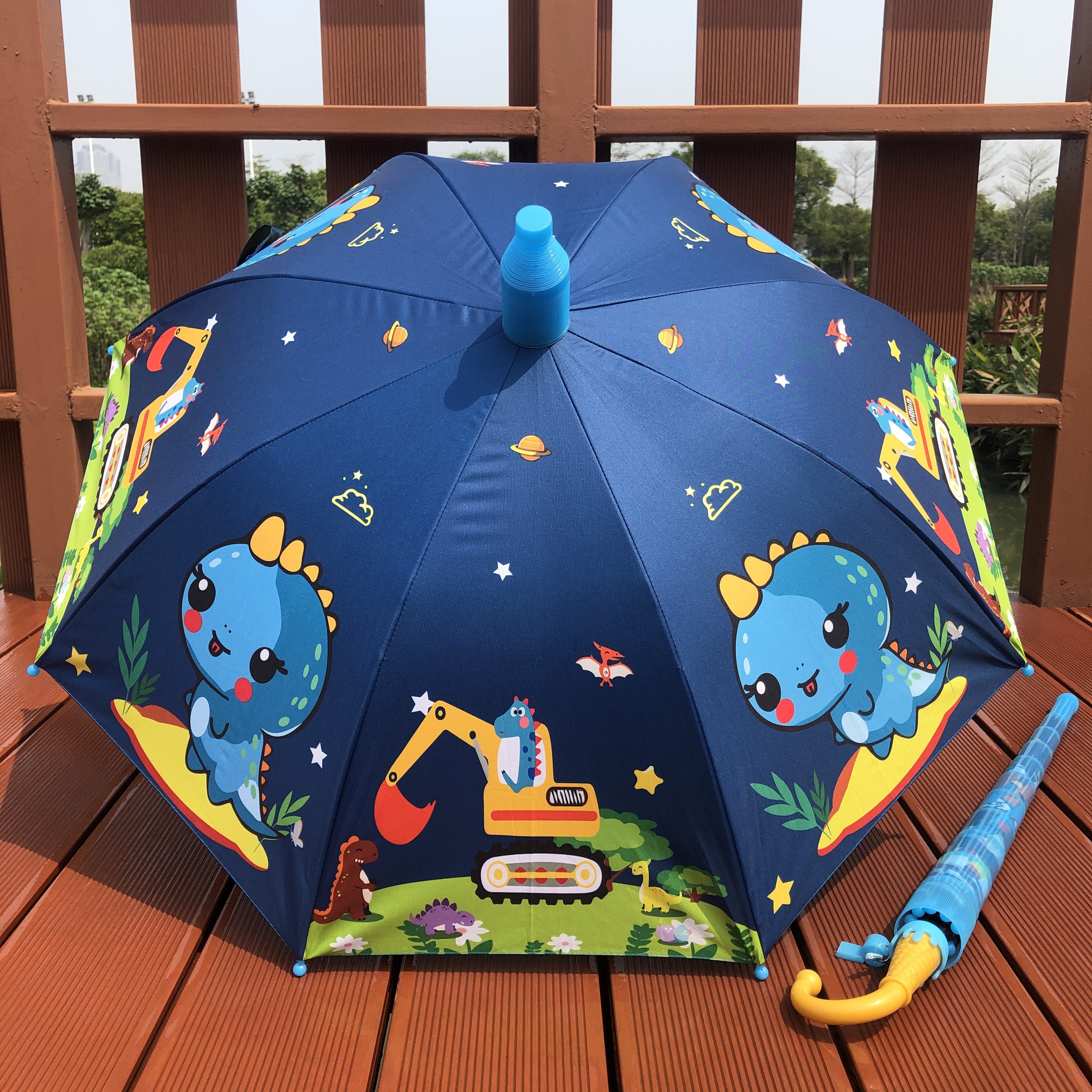 儿童童雨伞卡通长柄小孩幼儿园小学生机器人自动轻便伞