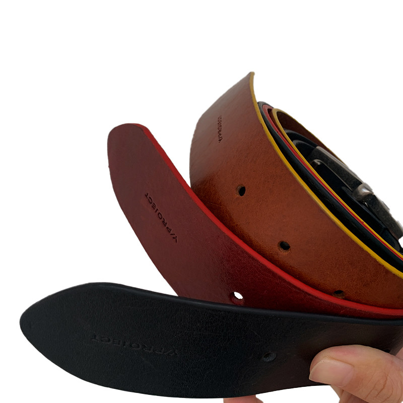 project真皮不规则腰带三层皮带多功能男女女款ins腰带