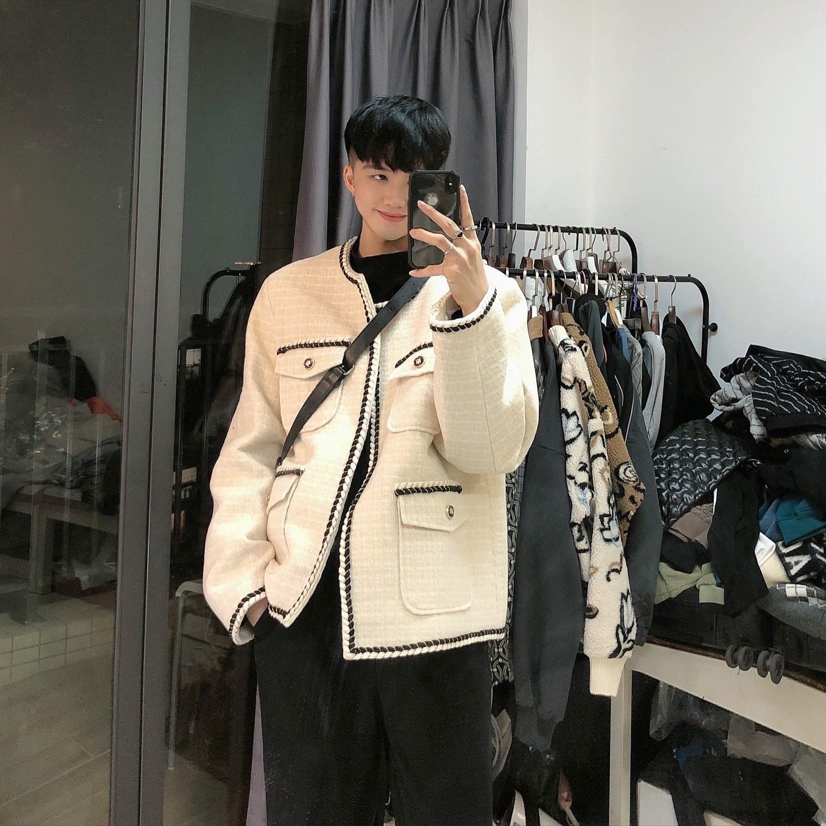 陈大富2020新款小香风轻奢夹克外套男士宽松高级感个性ins上衣男