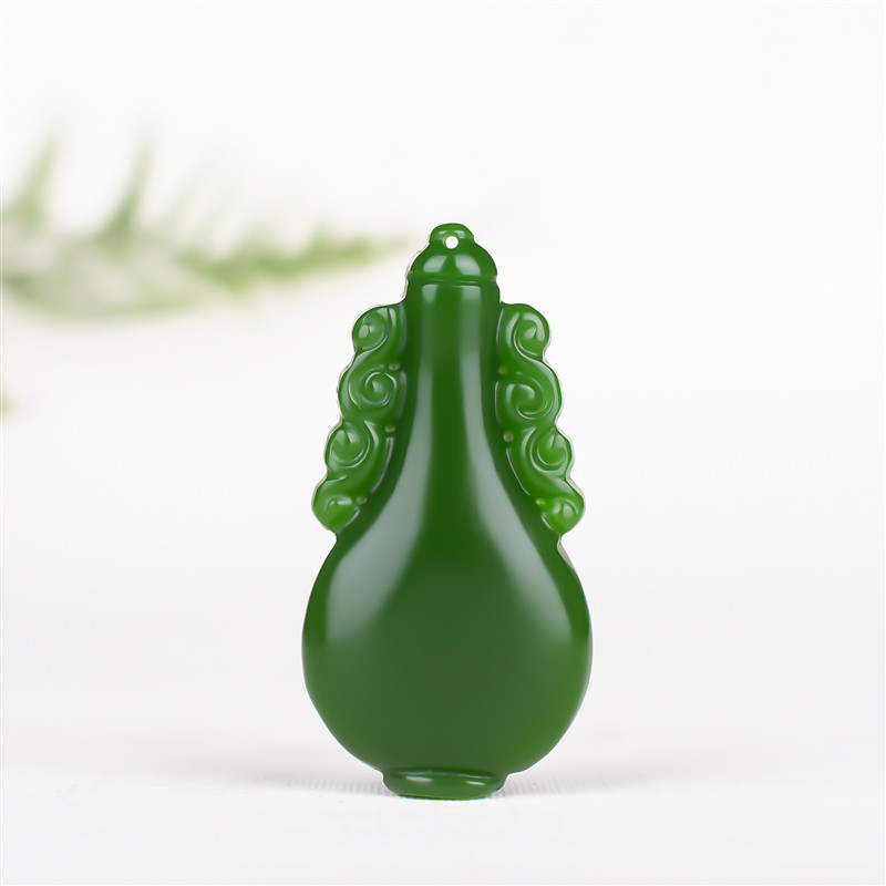 新疆和田碧玉花瓶吊坠平平安安净瓶玉坠男女款玉石颈饰