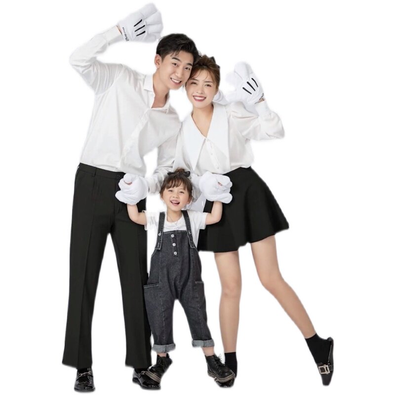 展会新款影楼亲子装儿童摄影服装一家三口全家福艺术拍照写真衣服