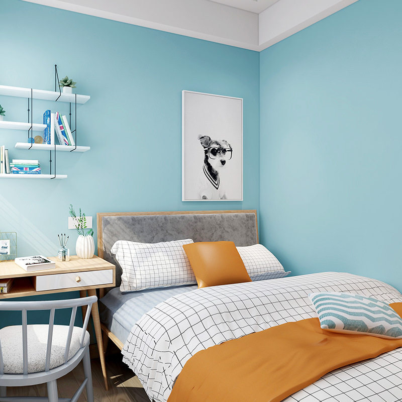 儿童墙布地中地中海海蓝色系男孩女孩卧室床头背景墙无缝墙布