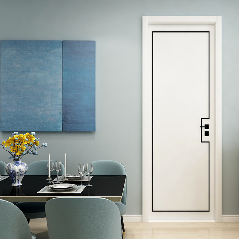 福美康泰国齿接白橡木实木烤漆现代简约白色卧室内房间套装门定制