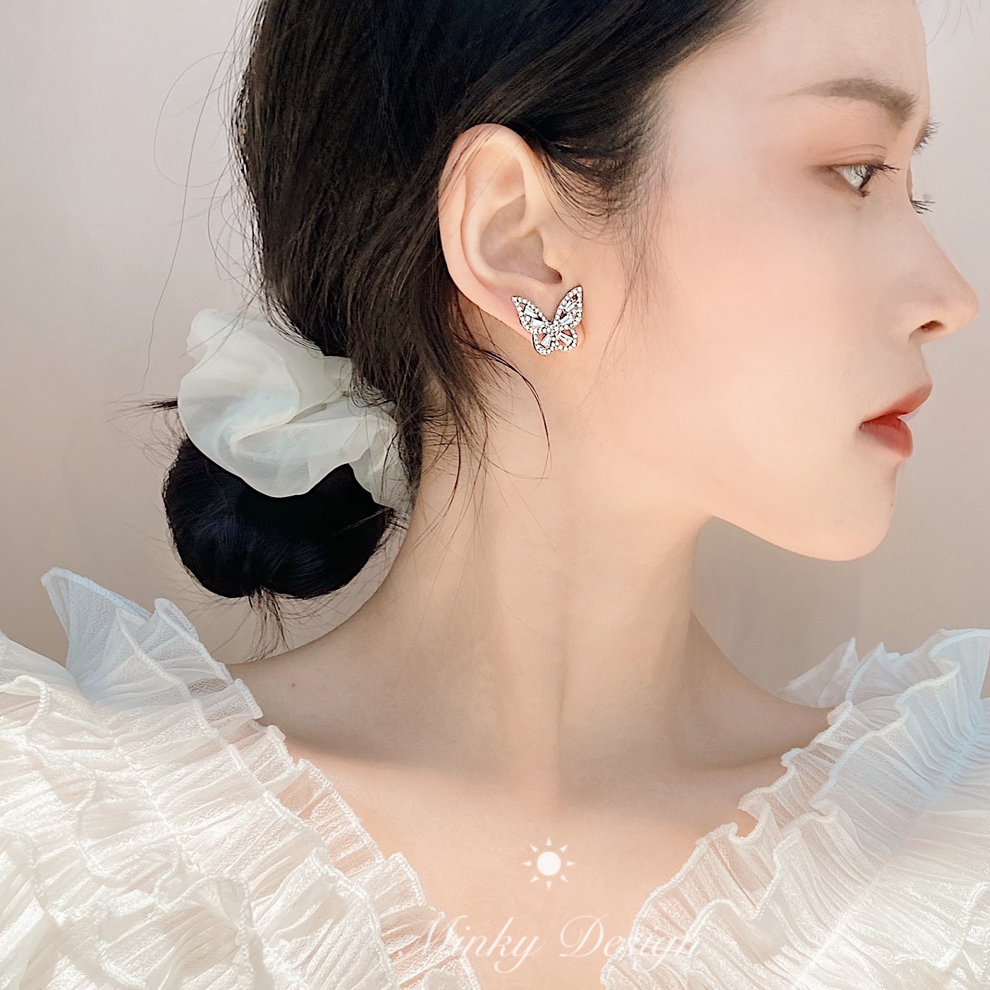 「南宫一梦」蝴蝶耳饰耳环2020年新款耳夹无耳洞女仙气森系超仙