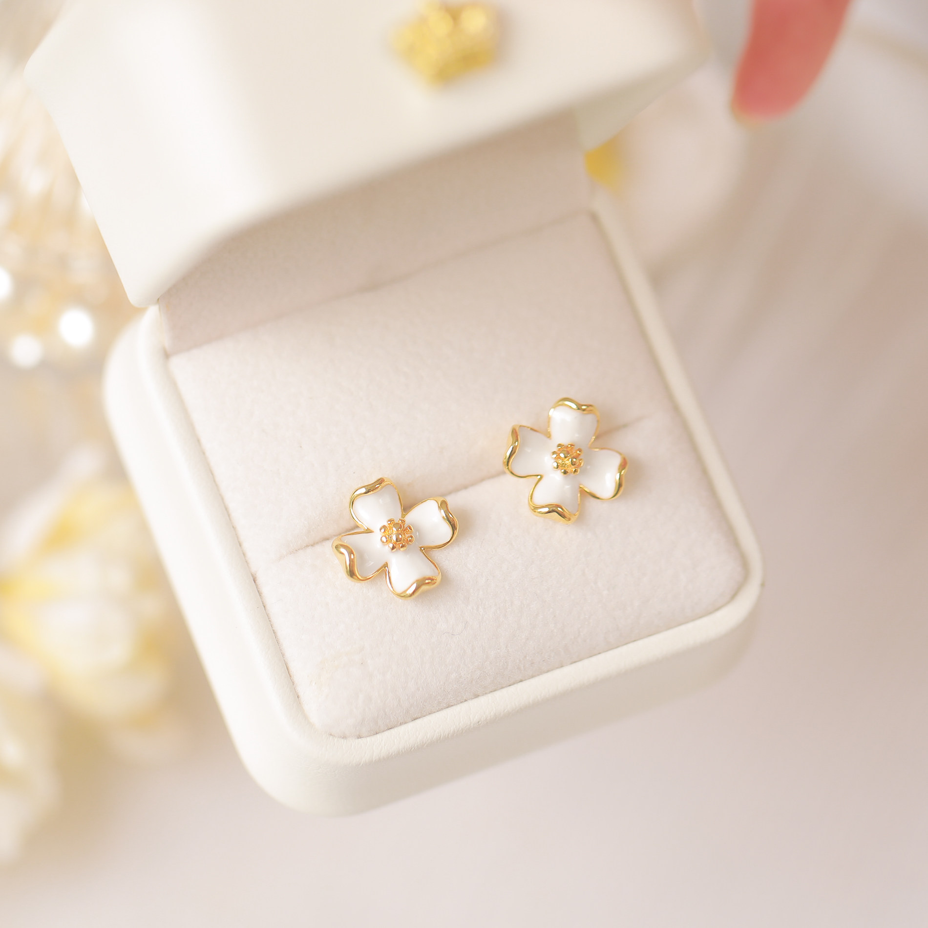 樱花少女精致小巧耳钉无耳耳环蚊香盘耳夹女耳夹