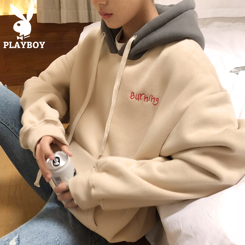 花花公子卫衣男连帽春秋款宽松潮ins上衣2022新款春季情侣装外套