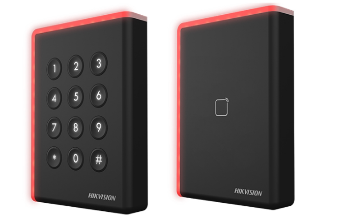 海康室外防水门禁读卡器ic刷卡密码开门dsk1808m楼宇对讲设备