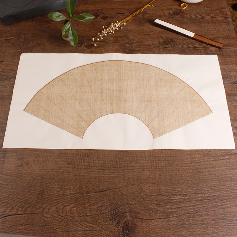 国画写意小品用仿古扇面团扇宣纸粉彩笺纸批发包邮粉彩纸 初学者半生