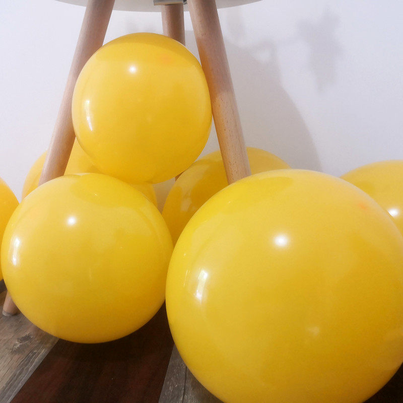 哑亚光柠檬黄气球森系生日派对婚礼装饰店铺开业周年布置幼儿园