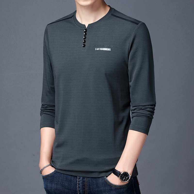 2022新款衣服长袖t恤男宽松纯色卫衣圆领加肥加大码秋衣胖人小衫