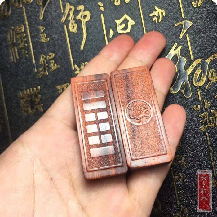 风雷益卦五行补木印度小叶紫檀木刻挂件项链木雕