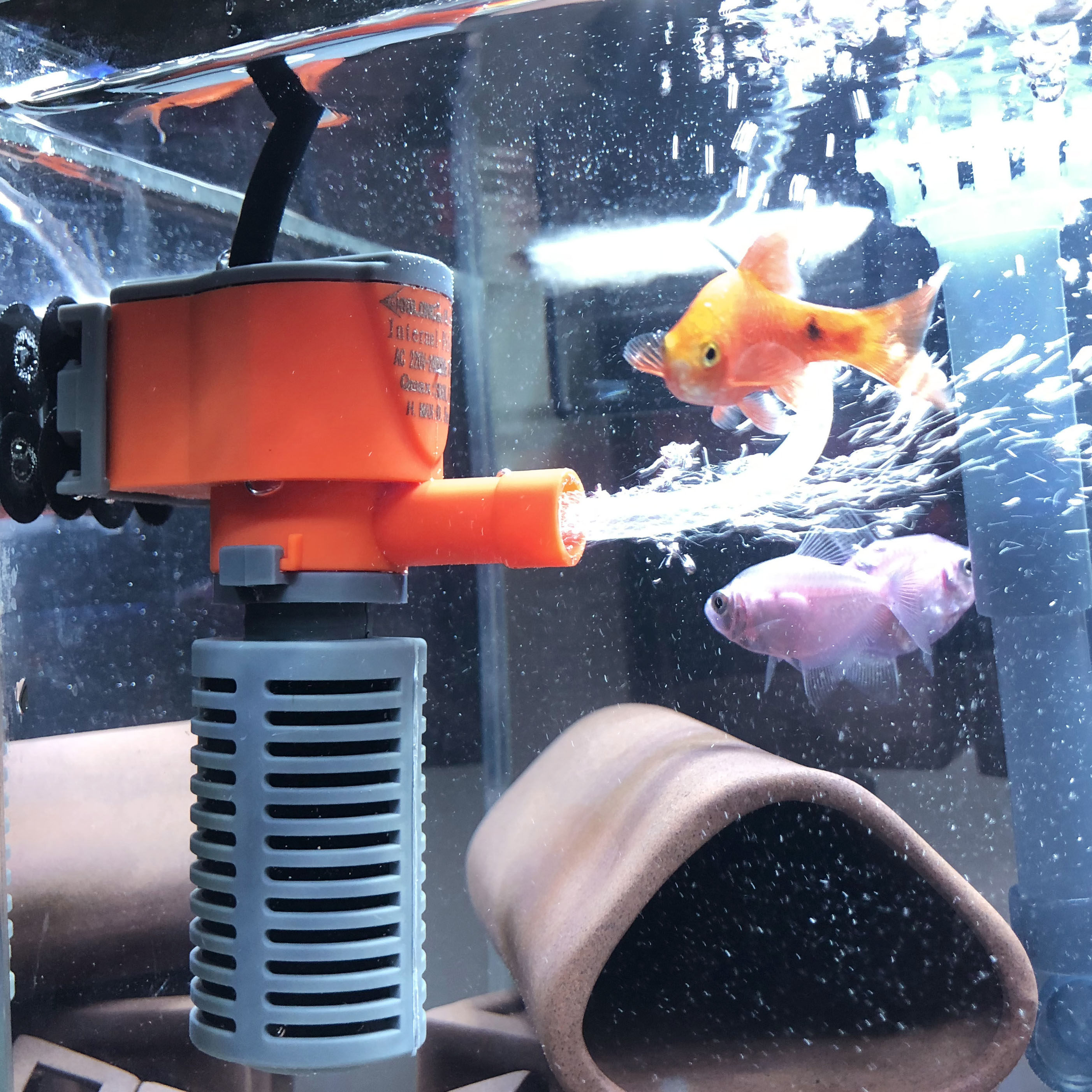 小鱼缸过滤器迷你小型潜水泵内置过滤器带过滤棉过滤增氧泵三合一