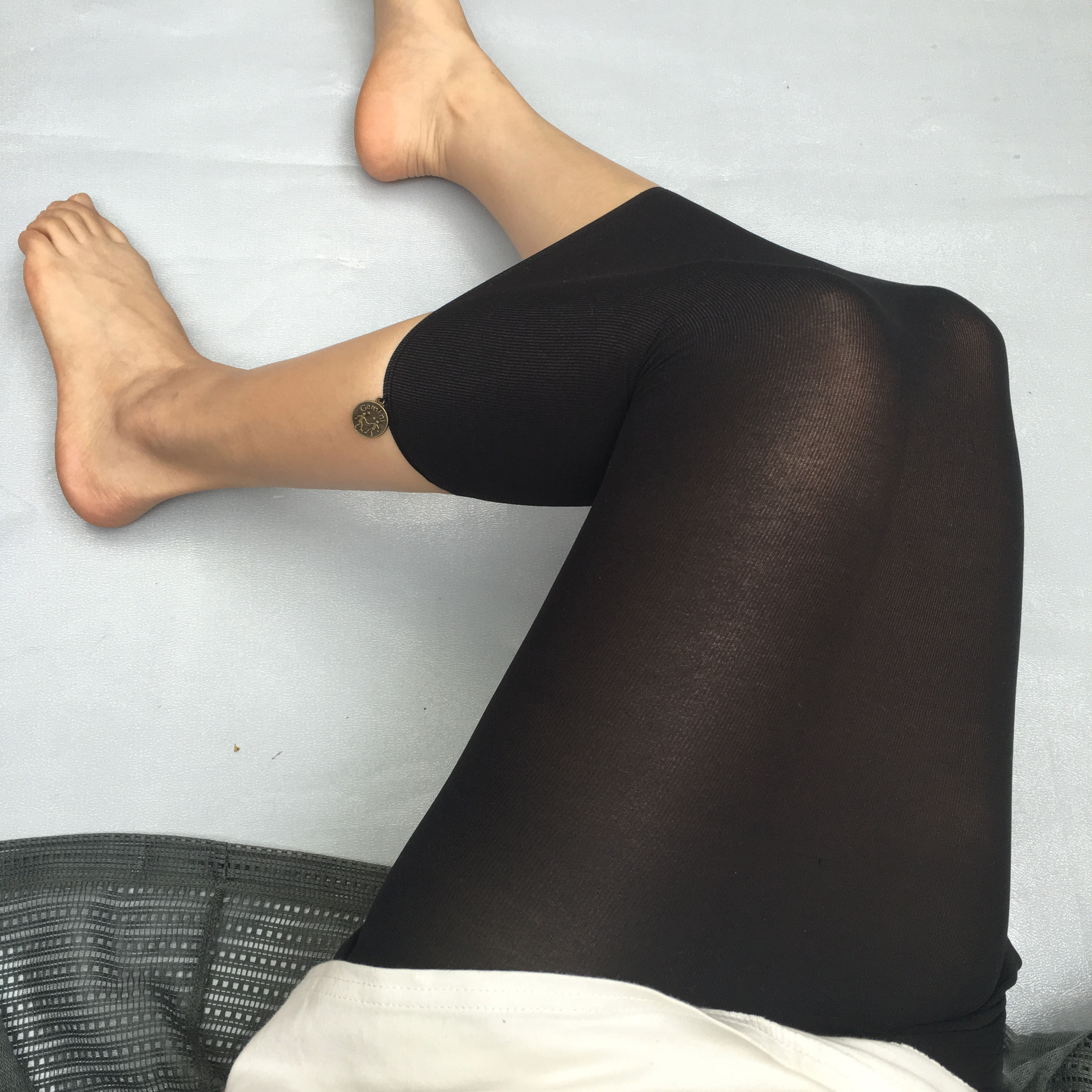 夏季无缝七分袜天鹅绒打底袜丝裤袜黑色女夏七分袜裤薄款丝袜春秋