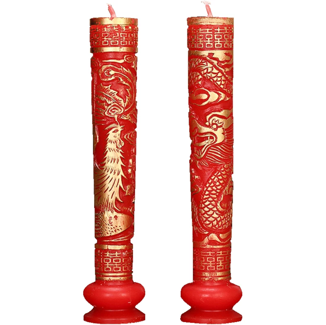 婚庆蜡烛烛台结婚道具婚礼龙凤红烛摆件香薰蜡烛