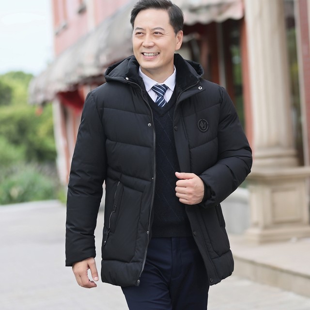 Men's winter coat Dad middle-aged men thick winter jacket fitted elderly grandfather feather coat male Men's winter coat Dad middle-aged men thick winter jacket fitted elderly grandfather feather coat male