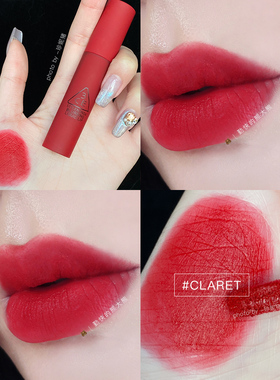 韩国正品3ce慕斯哑光唇釉旗舰店bearberry新品blurring橘棕唇泥