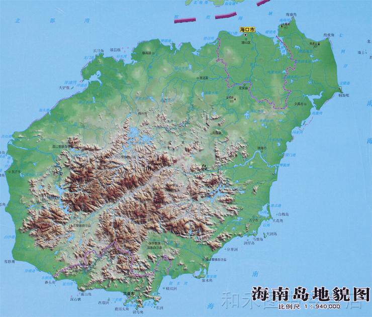 海南省地图挂图 1.