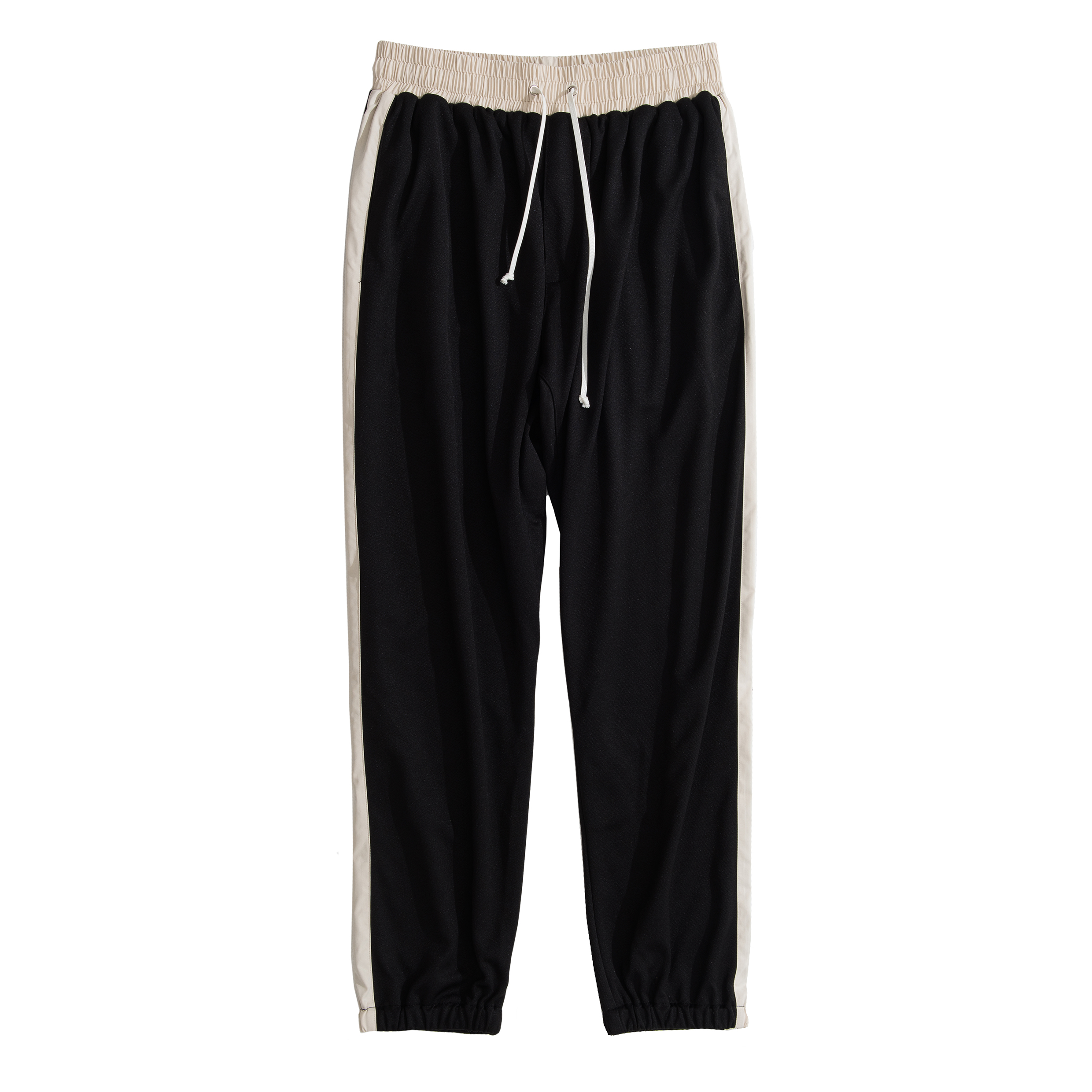 潮revalues 宽松运动裤 撞色抽绳长裤 潮束腿半拉链小脚裤 男女同款