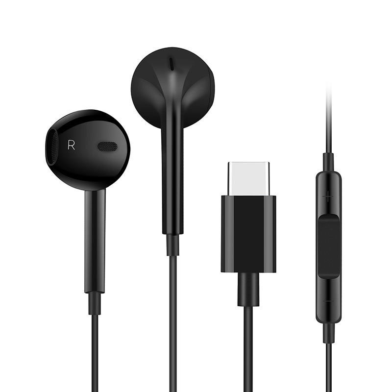 type-c耳机有线入耳式oppo r17适用于华为荣耀v20小米6扁头耳机线