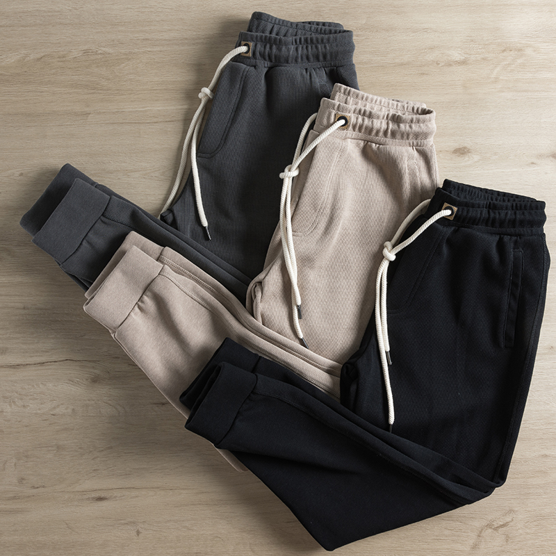 秋季新款厚款男士休闲裤秋季新款修身束脚裤潮流百搭弹力休闲裤子