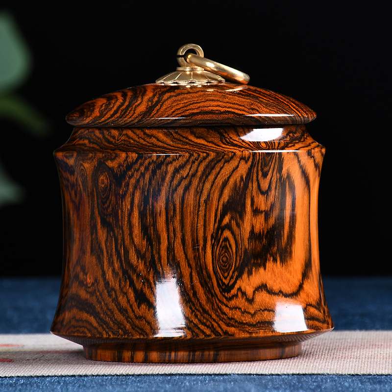 茶罐黄花梨红木实木整料挖空精致茶叶储存密封茶叶罐