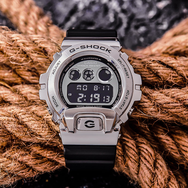 卡西欧手表g-shock金属25周年银色限量运动表gm-6900香港日韩腕表