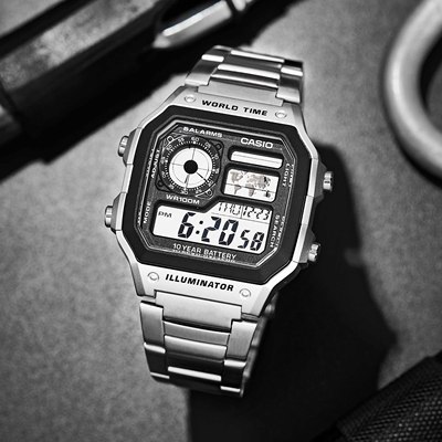 casio卡西欧手表男士方块运动学生电子表ae-1200whd-1a海外直邮日韩