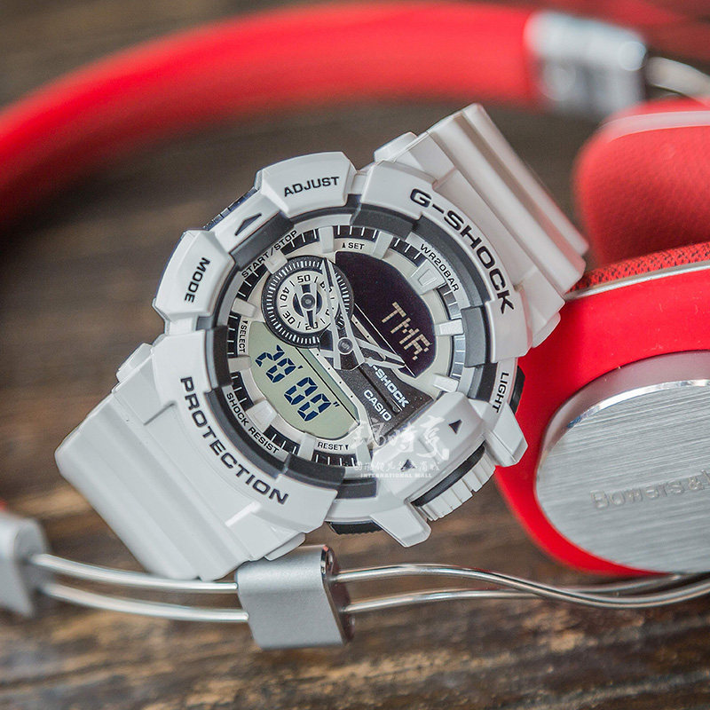 香港直邮卡西欧casio手表gshock白武士双显运动男表日韩腕表