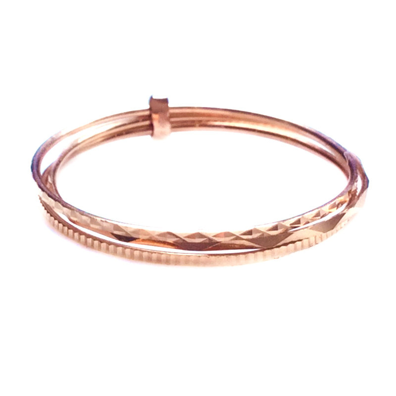 正品纯俄罗斯585紫金正品14k玫瑰金彩金新款时尚七指环三指环戒指