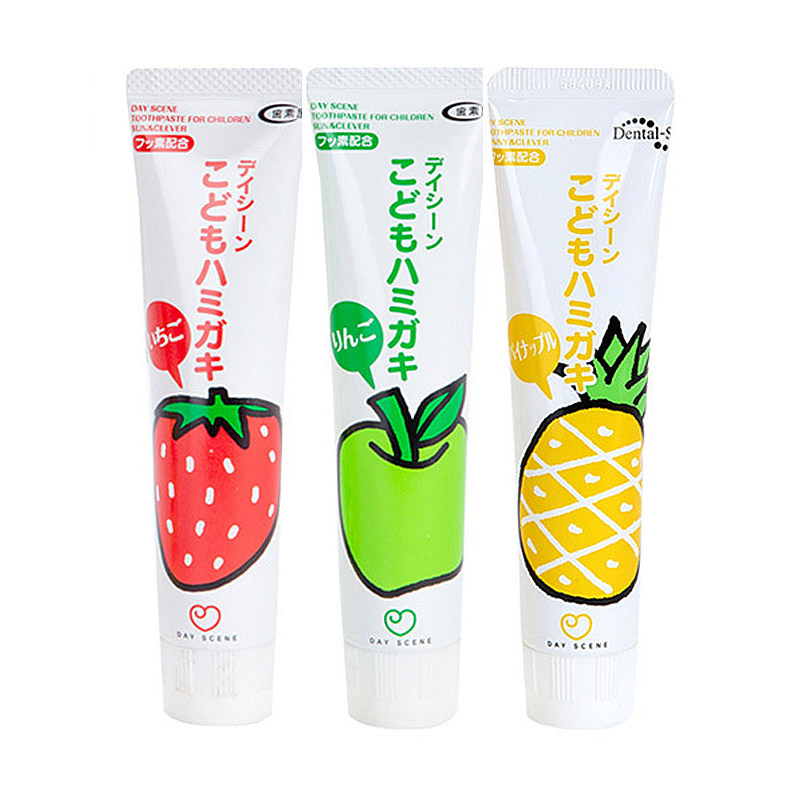 牙膏两支齿素屋儿童212岁日本进口木糖果冻水果牙膏