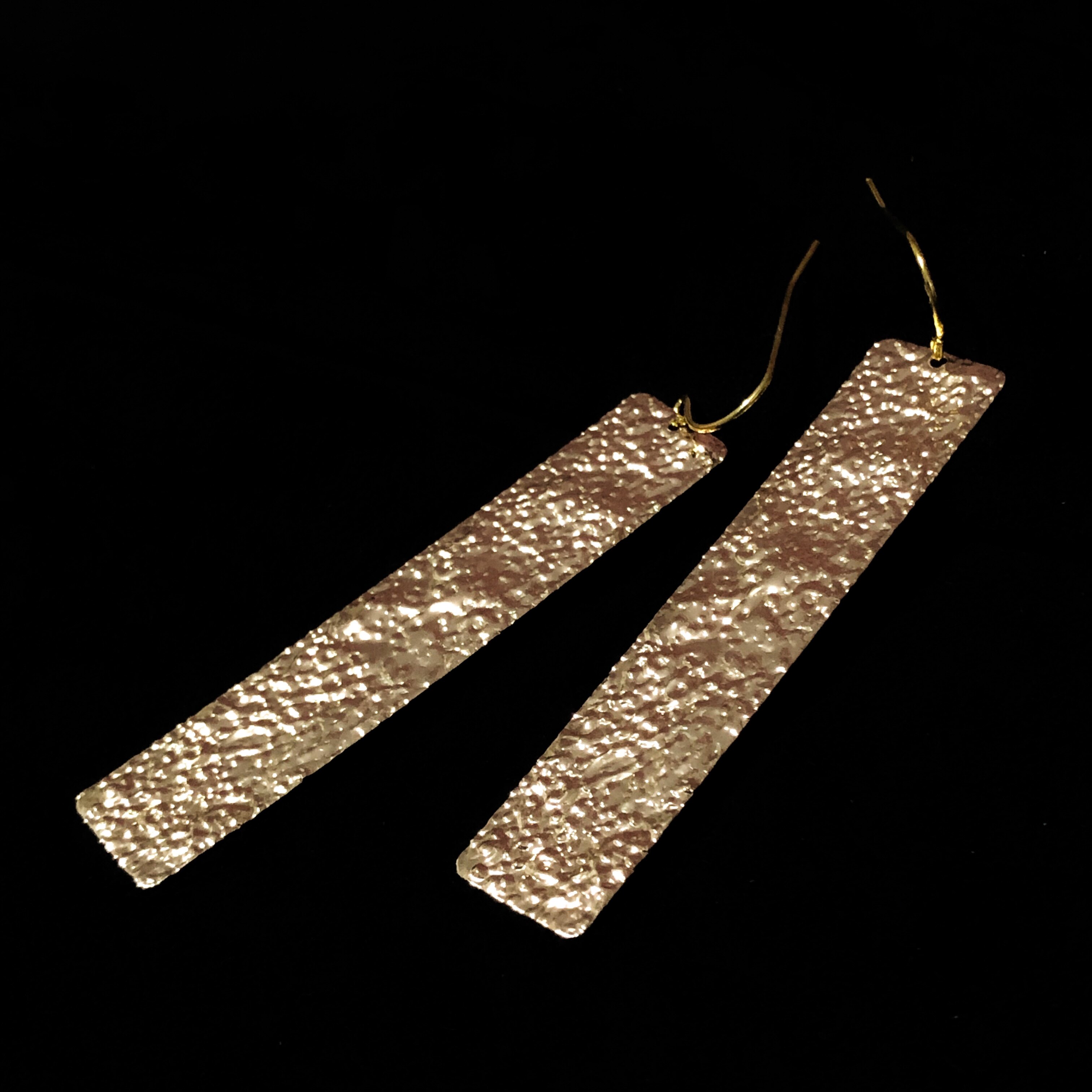 petrichor复古小众欧美金属锤纹金色耳钉特殊质感耳环