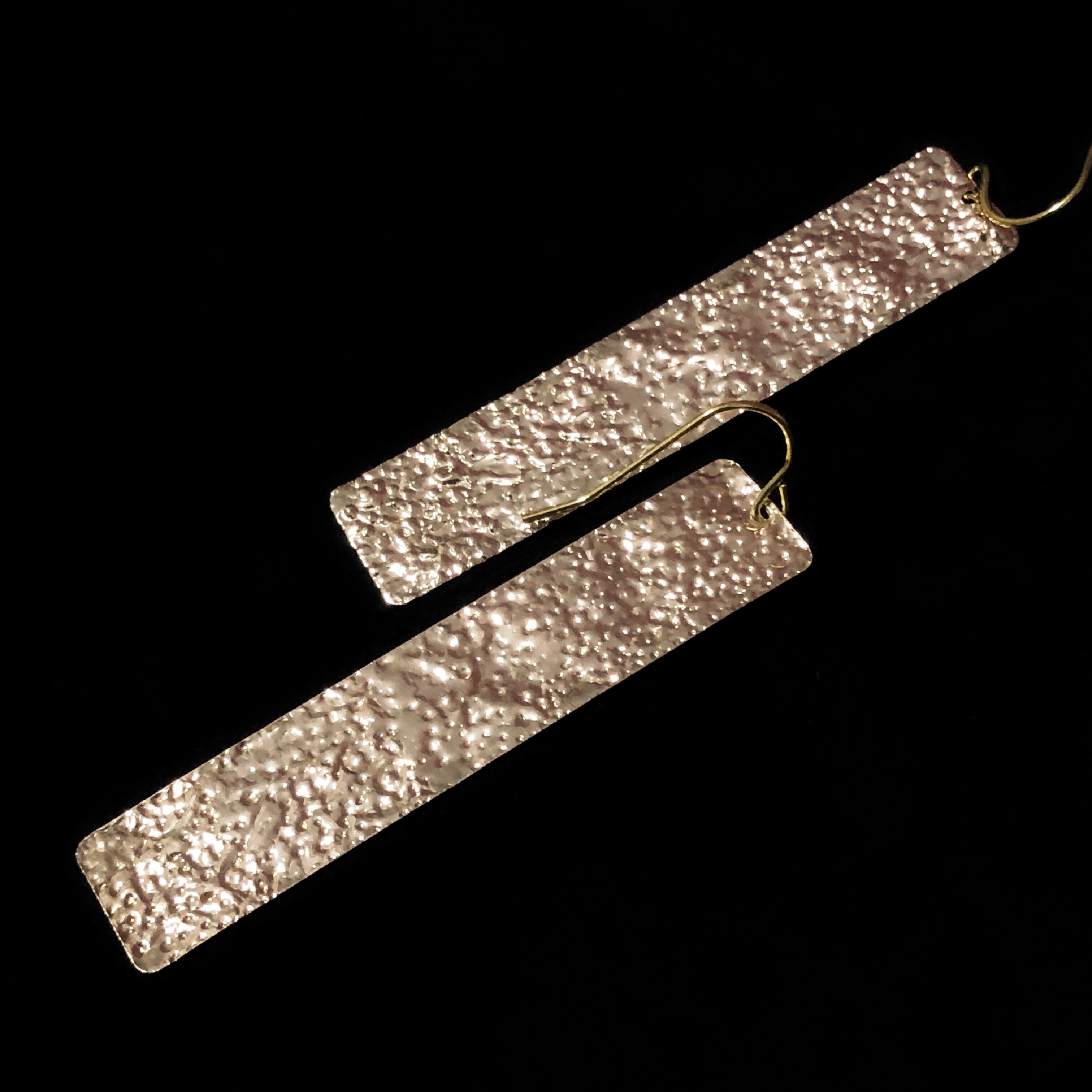 petrichor复古小众欧美金属锤纹金色耳钉特殊质感耳环