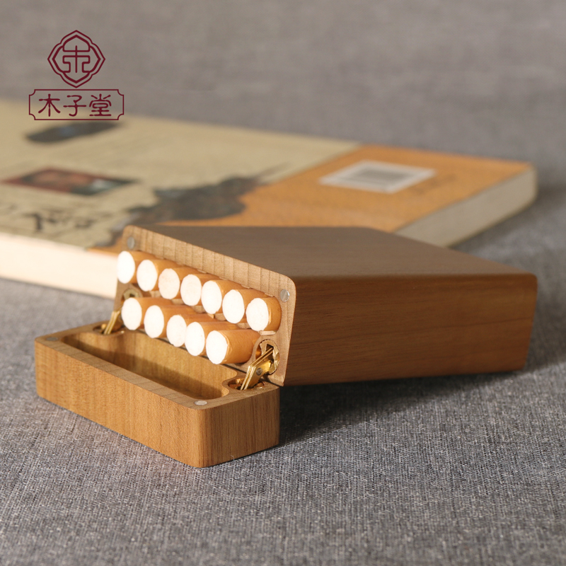 实木烟盒整料小叶金丝楠20支情人节父亲节定制男生收藏生日礼品