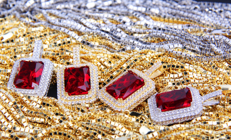 吴亦凡同款潮流复古闪钻安可十字架项链男女嘻哈饰品 ankh cros