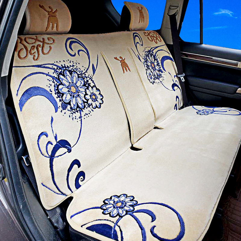 牧羊人羊毛汽车坐垫宝马昂科威crv奥迪a6la4繁花似锦通用座套