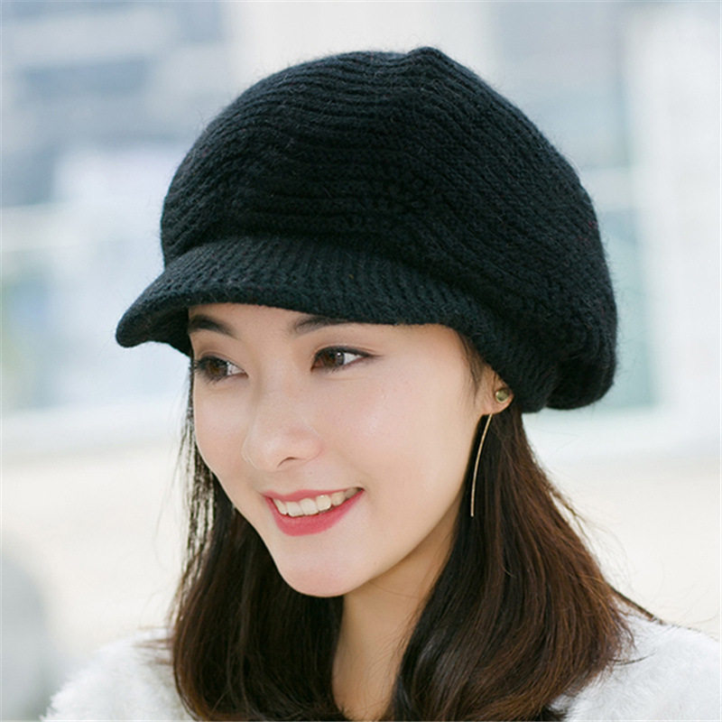 冬天蓓蕾帽子女士加绒加厚八角针织毛线帽韩版帽子