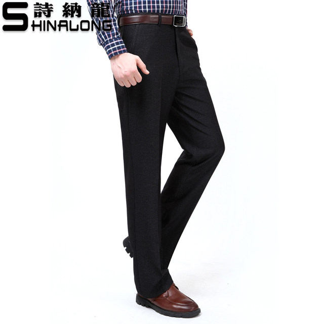 Autumn and winter casual pants middle-aged pants men's loose trousers middle-aged and elderly men's trousers plus velvet thickened dad outfit Autumn and winter casual pants middle-aged pants men's loose trousers middle-aged and elderly men's trousers plus velvet thickened dad outfit