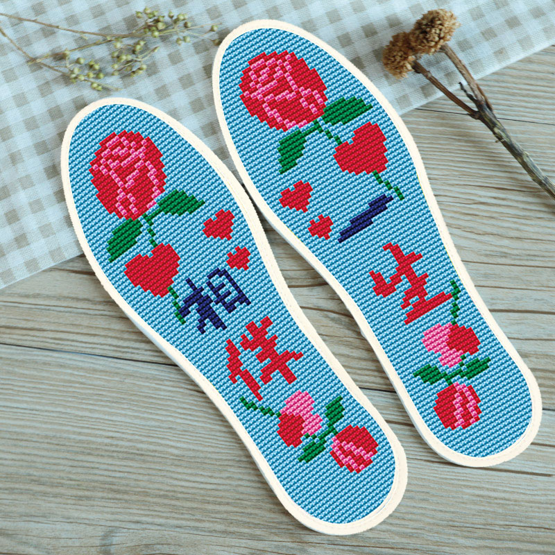 2022年新款十字绣鞋垫自己手工刺绣相伴一生丝带初学者十字绣套件