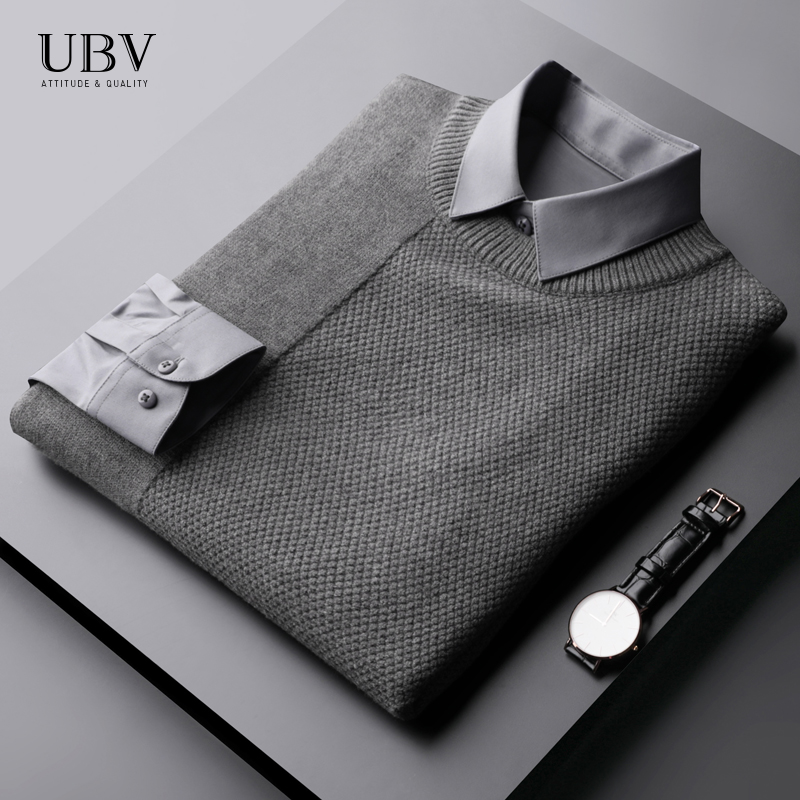 2021秋装上衣男士轻商务休闲圆领针织衫砍肩马甲无袖小背心毛衣男