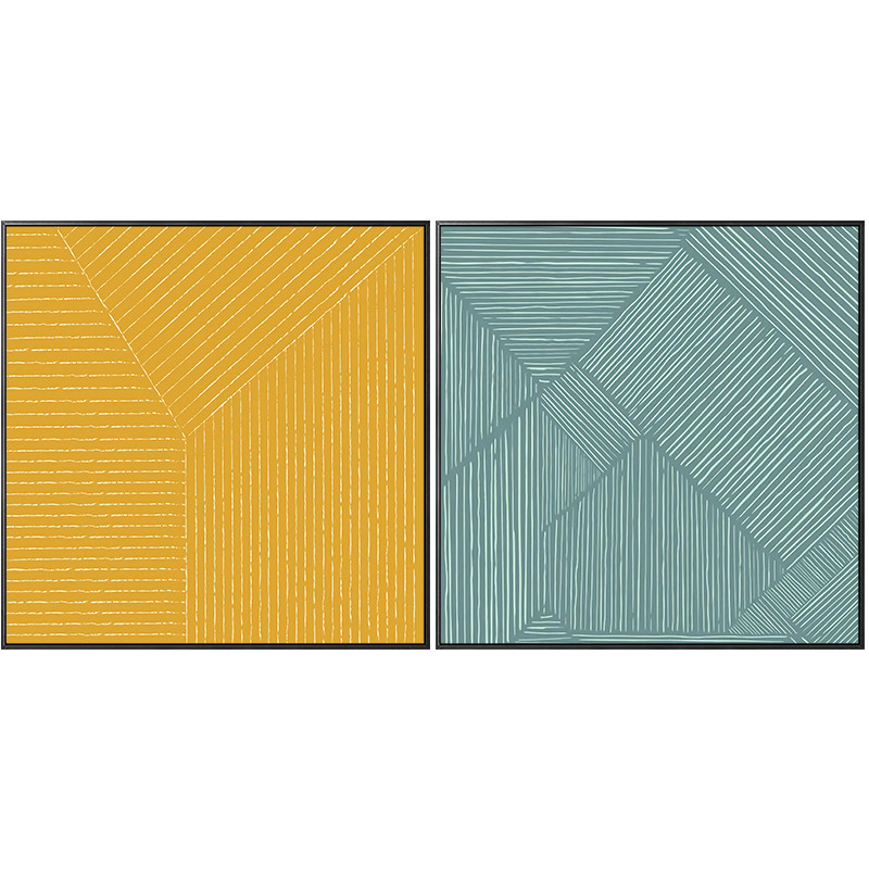 现代极简线条玄关装饰画简约艺术正方形现代装饰画