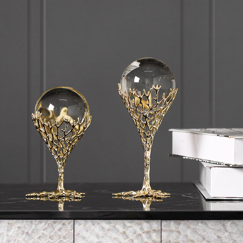 现代轻奢水晶球摆件创意拍照摆设家居饰品北欧摆件
