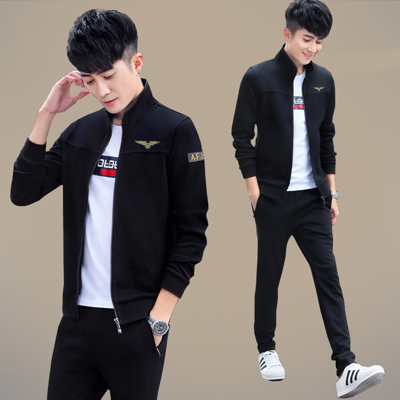 男士休闲运动套装春秋季卫衣男服装2022新款一套搭配帅气潮流外套
