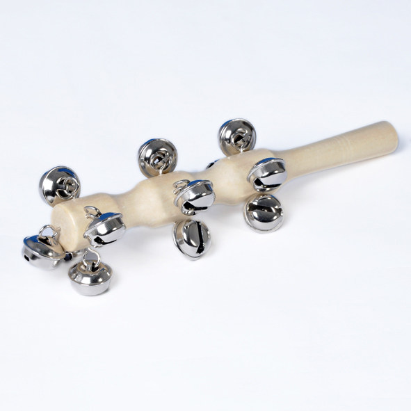 奥尔夫打击乐器 手棒铃 棒铃 原木棒铃 13铃棒铃 响铃 早教益智类